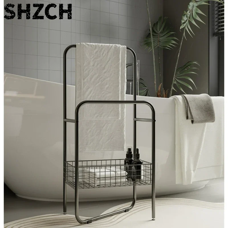 Hotel Special Vertical Towel Rack Minimalist High-end Bathroom Bath Towe Standl Cream Wind Hang Bath Towels Bathroom Accessories