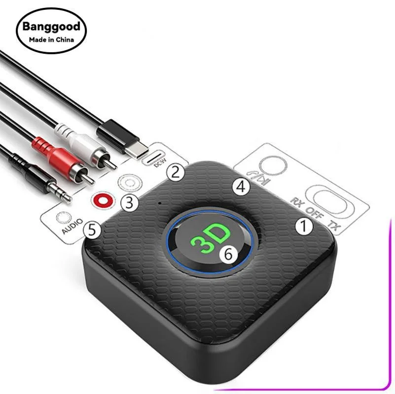 

B8 2-in-1 TV Audio Adaptation Receiving Mode Support 3D Sound 5.1 Wireless Bluetooth Audio Transmitter