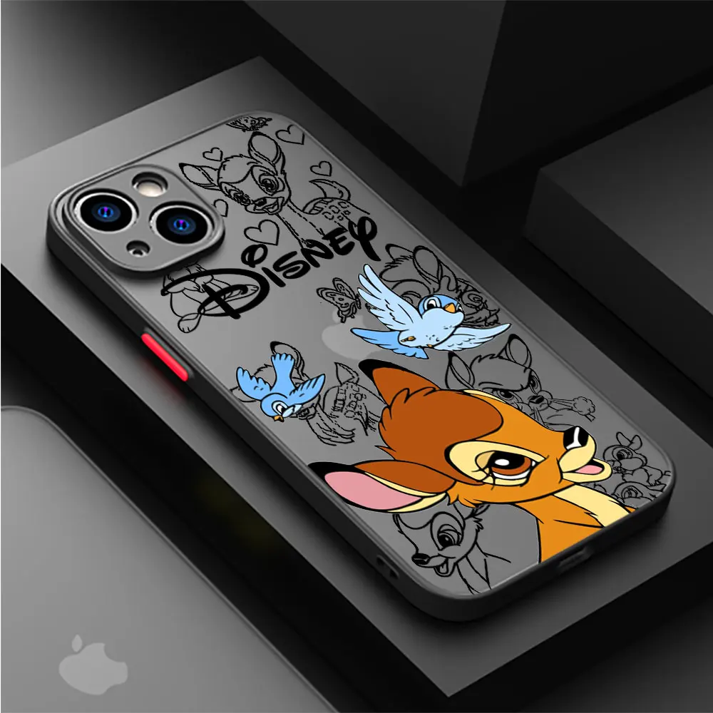 Disney Bambi Deer Case for iPhone 8 Plus 13 XS X SE 11 Pro 7 6S 14 Pro Max 12 Mini 15 Pro XR 14 Bumper Clear Shockproof Cover