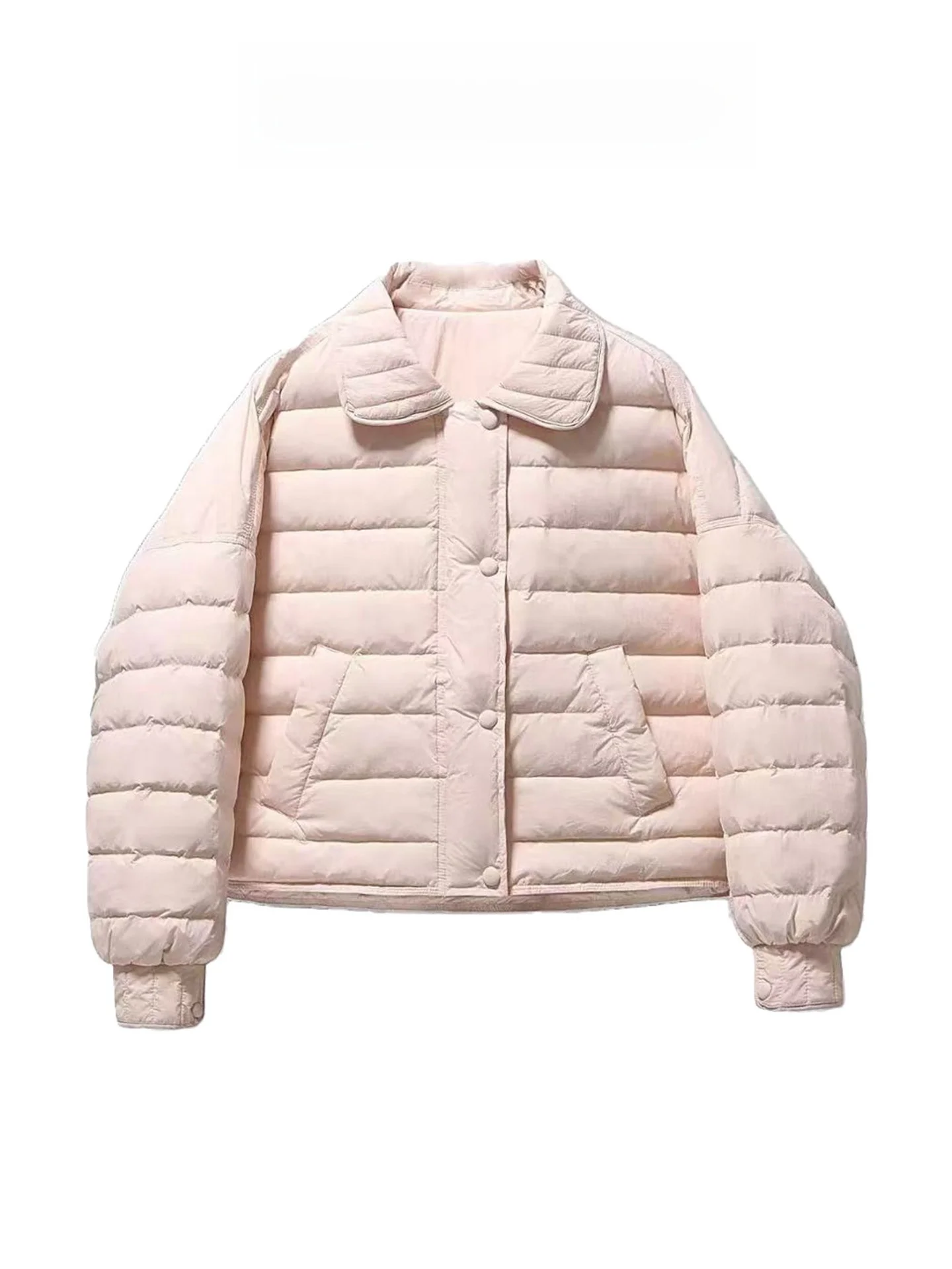 

Korean Style Sweet Lightweight Stand Collar down Cotton Jacket Short Outerwear Women Winter New Thick Warm Loose Cotton Coat