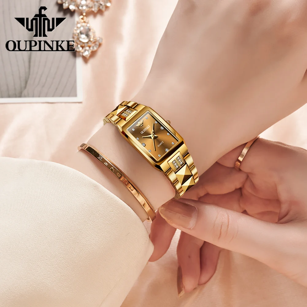 OUPINKE 3246 Women Watch Luxury Swiss Quartz Brand Watch Waterproof Tungsten Steel Strap Boutique Gift Box Elegant Women Watch