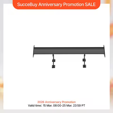 SucceBuy GT Wing Car Spoiler 43.3 inch Universal Spoiler with Single Deck Adjustable Lightweight Aluminum Car Rear Spoiler Wing