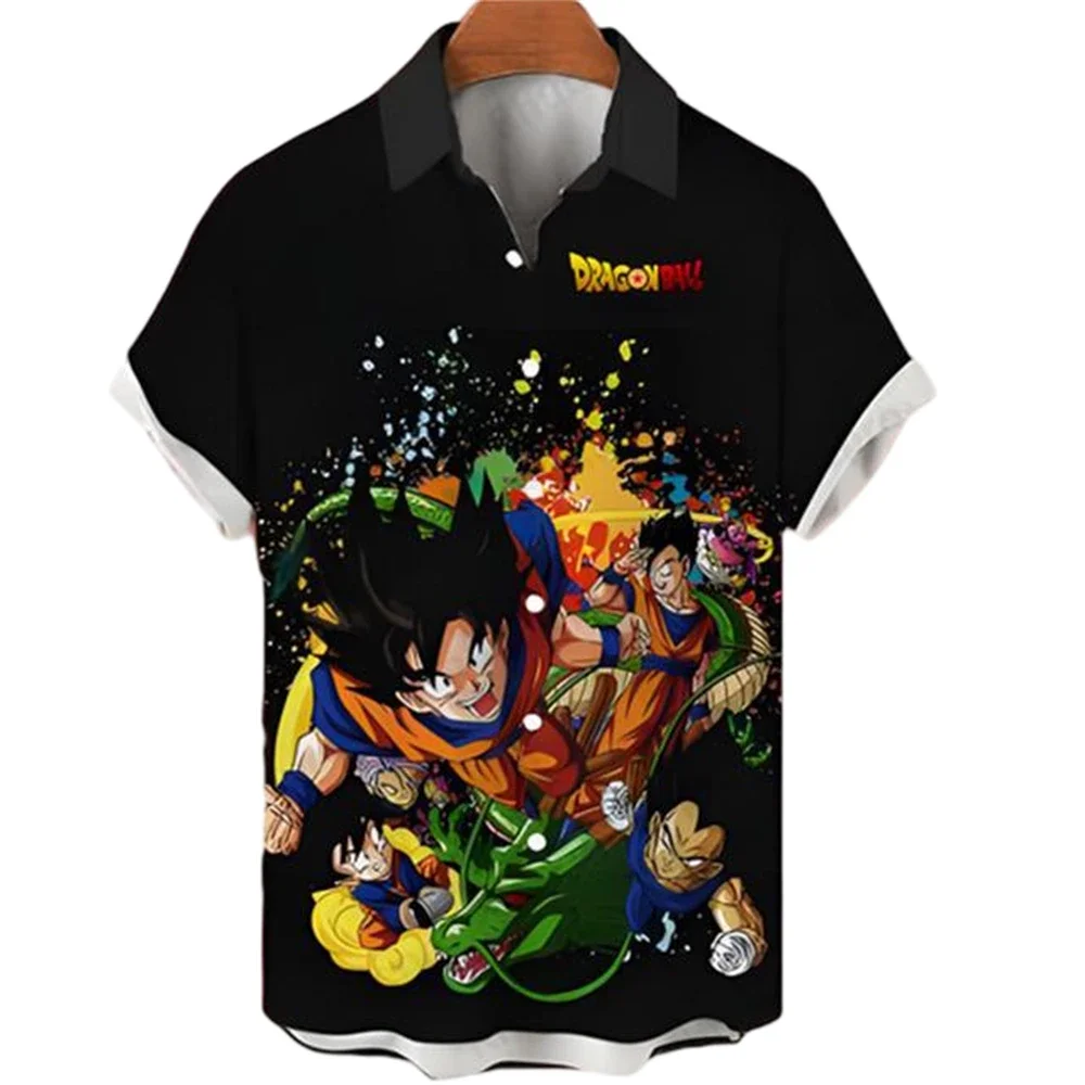 Sommer Herren Vegeta Goku Super Saiyan Shirt Dragon Ball Shirt Herren Anime Kleidung Mode Hawaiianische Kakarot Oberteile
