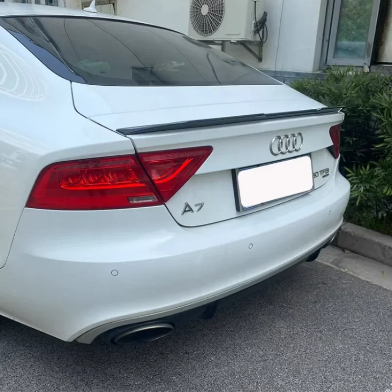 For Audi A7 S7 RS7 M4 gaya kualitas tinggi bahan ABS Spoiler 2013- 2018 serat karbon terlihat Spoiler belakang sayap bagasi