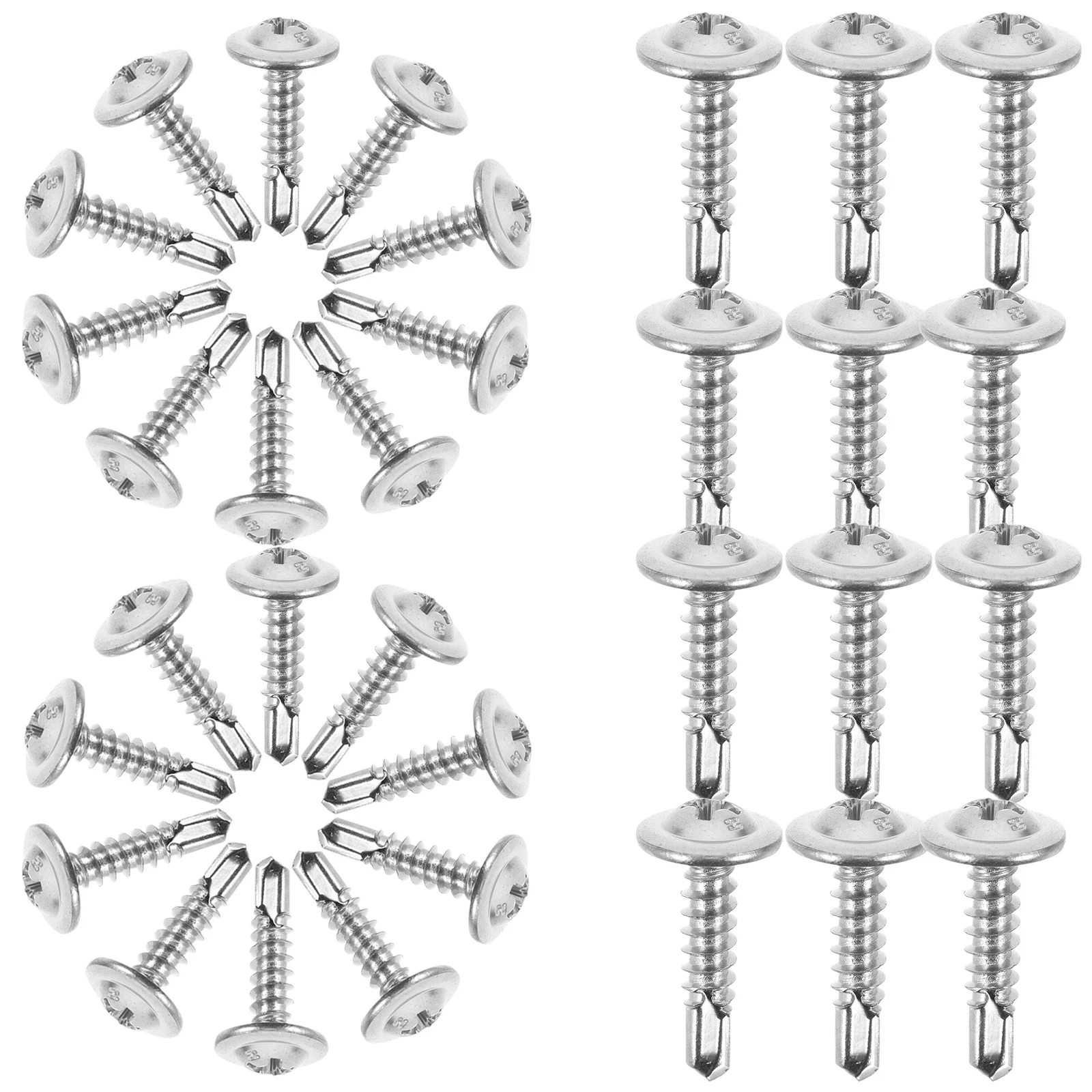 

100Pcs Self-Tapping Screw Flat Head Carbon Steel Self-Drilling Wall Plate Screw for Metal Sheet Wood Replacement