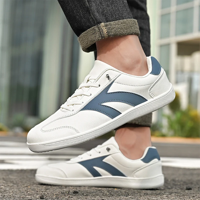 

Men's Leather Shoes Large Size 39-47 Slip-On Wide Head Flat Bottom Retro Deoxynucleotide Trainer Lace-Up Casual Sport Shoes