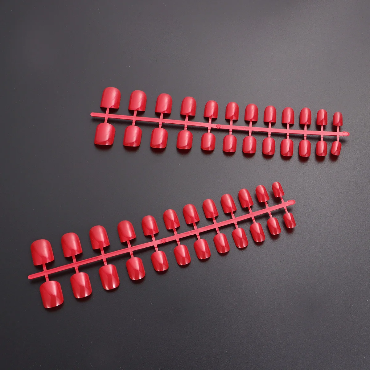 

Fake Nail Patch Fingernail Tips Medium Nails Sticker Short Red False Full Cover for Diy Artificial