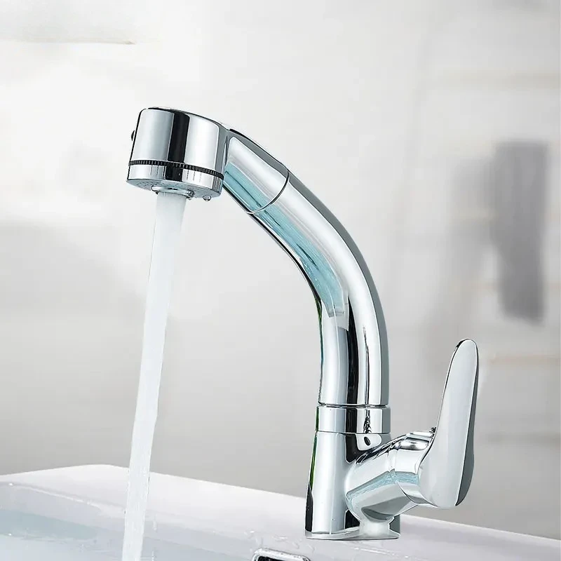 

For UL Nouveau Robinet Lavabo 2 Voies Grue Bain 360 ° Robinet Mitigeur Rotatif Monté Sur Le Pont