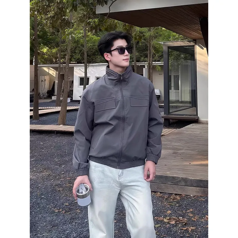

GIOIOM's Jacket, весна и осень, новый стиль, нежелезная повседневная мужская куртка с воротником-стойкой