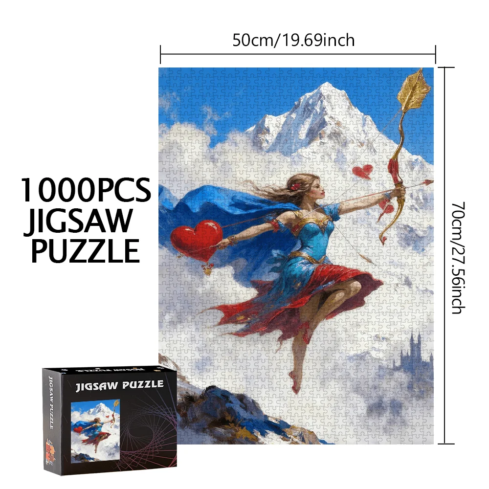 女神、弓と矢 500ピース/1000ピース パズルゲーム - 誕生日、ハロウィーン、クリスマス、感謝祭、イースター向けにデザインされたパズル
