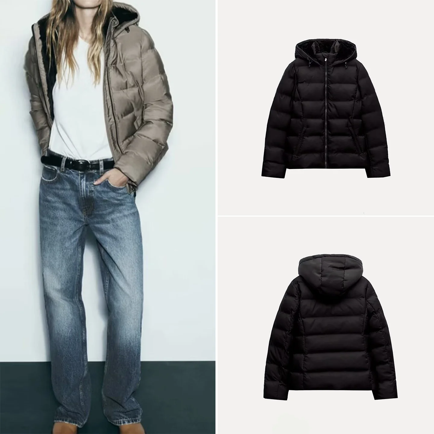 

Z 2025 New Faion ort Jaet Women's Coat Versatile Personali Matching Cotton Clothes Straight Leg Long Sve Zipper