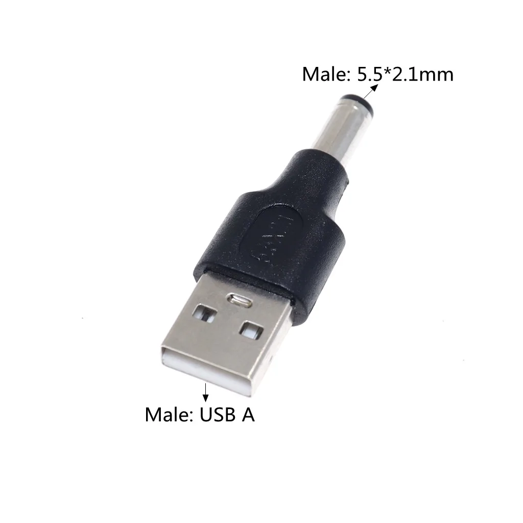 USB-Stecker Buchse zu DC-Stecker Buchse DC 5,5*2,1mm Stromrichter 5V Stecker Lade adapter