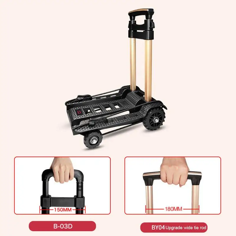 Foldable Trolley Heavy Duty Hand Truck With Backpack Luggage Cart Shopping Cart For Luggage Moving Travel Shopping