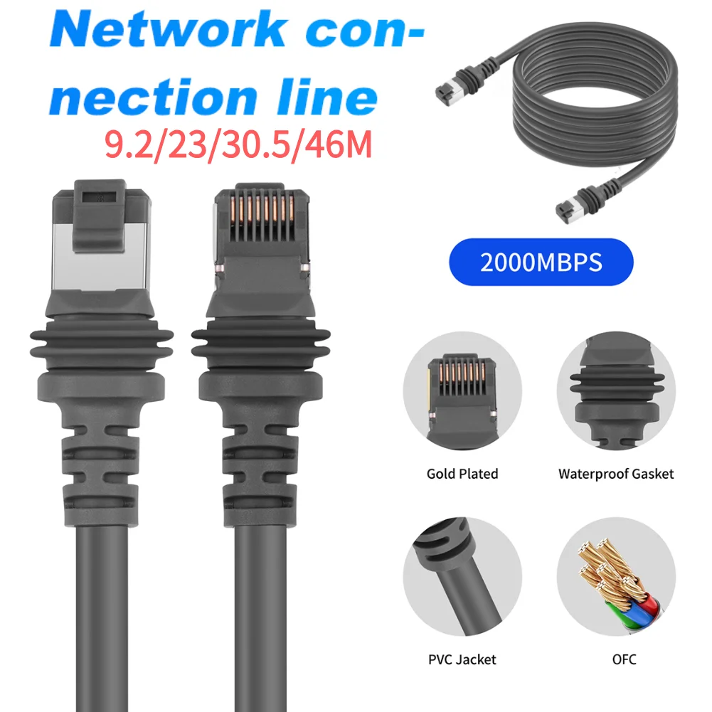 For Starlink Gen 3 Cable Extension Web Cable 2000Mbps Standard V3 Cable Ethernet Cord 30-150Ft W/ RJ45 Connector for Starlink V3