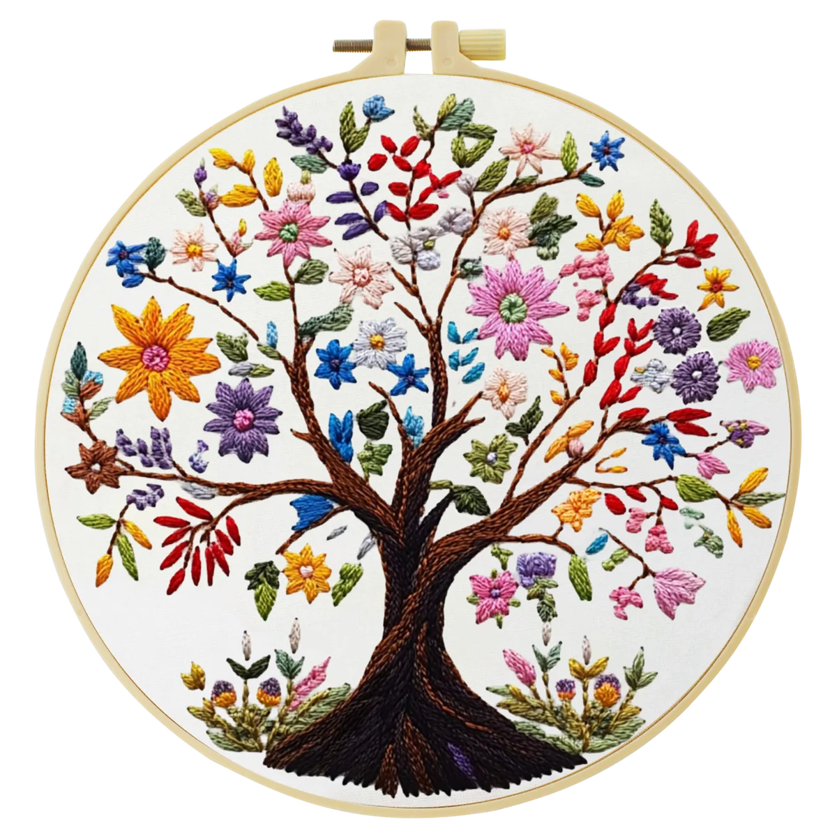 1 Stück 20X20CM/15X15CM 7,87/6,3 Zoll Baum des Lebens Stickerei-Starter-Kit DIY-Kit DIY-Stickerei-Set Handarbeiten Heimdekoration – Detail 2