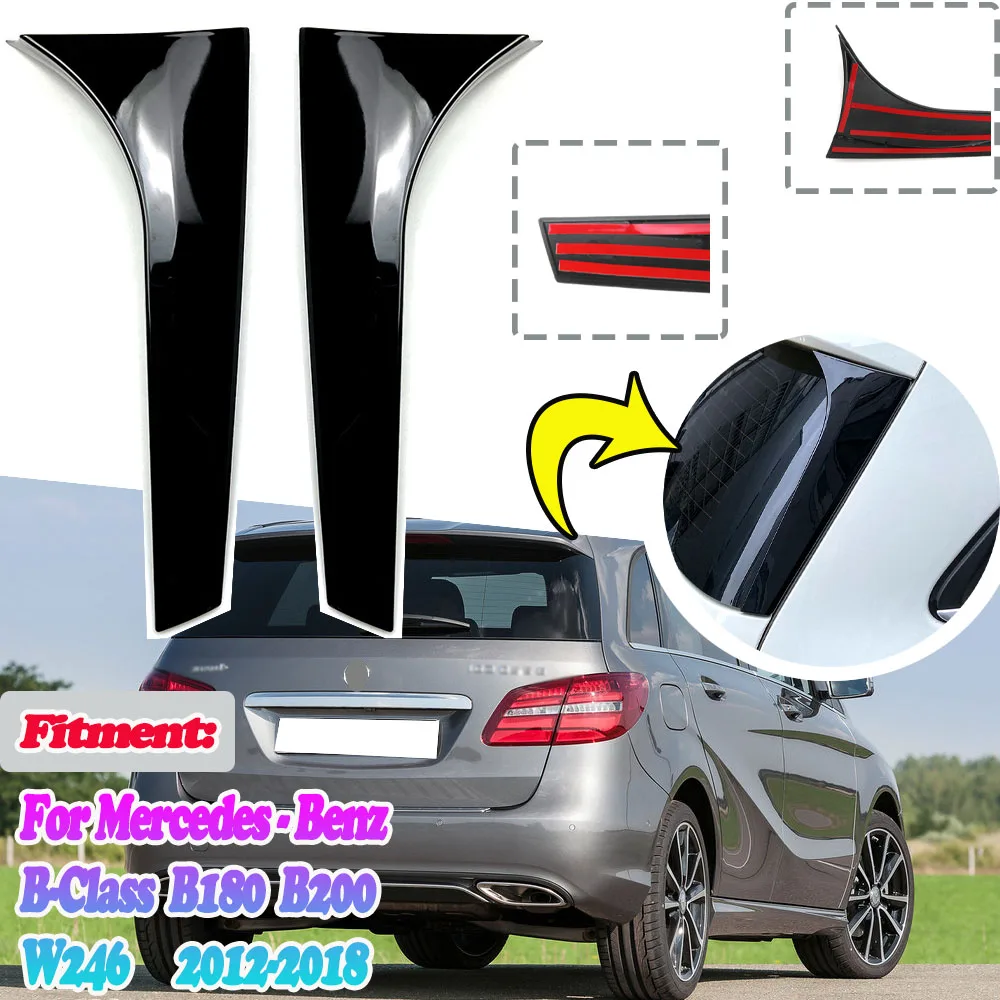 Vertical Car Rear Window Side Spoiler Wing Spoiler Canards Splitter Sticker For Mercedes-Benz B-Class B180 B200 W246 2012-2018