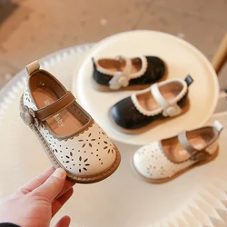 Sandali piatti per bambini Beige traspirante fondo morbido ragazzi ragazze scarpe singole nero scava fuori per scarpe per bambini antiscivolo traspiranti