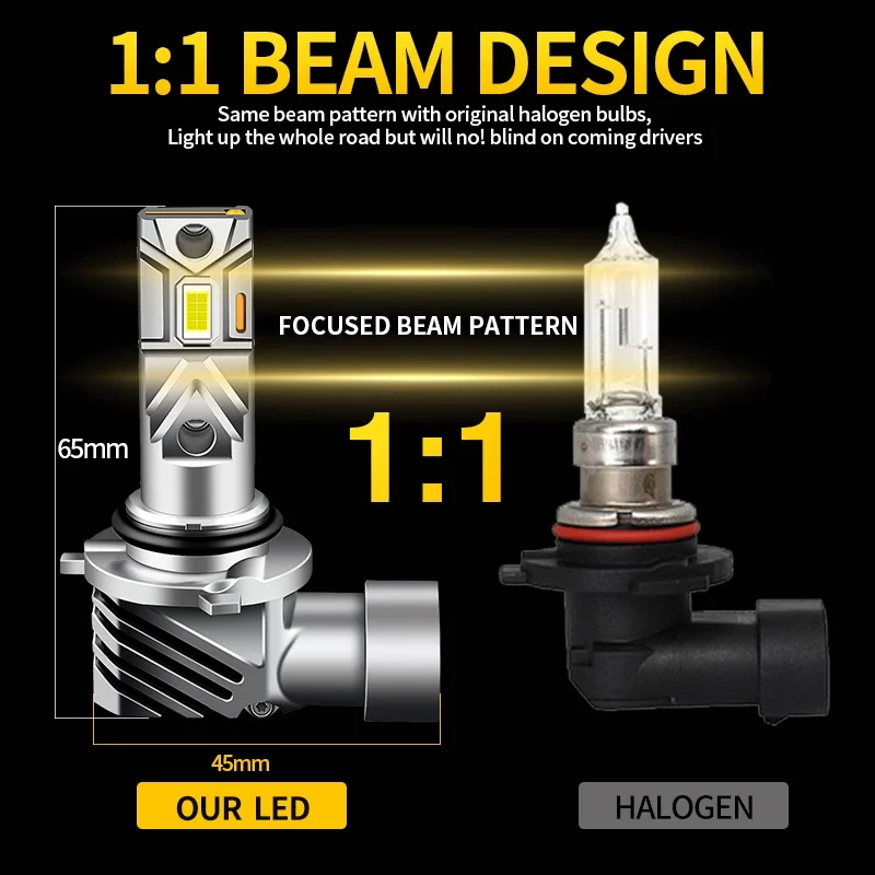2X LED Light For Subaru Impreza 2004 2005 Forester 2006 2007 2008 Outback 2000-2004 Headlight 9005 HB3 H1 High Low Beam Headlamp view 2