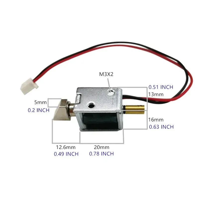 DC 12V Mini Solenoid Electromagnetic Electric Control Push-Pull Cabinet Drawer Lock, Rotatable Lock Bolt for DIY Project