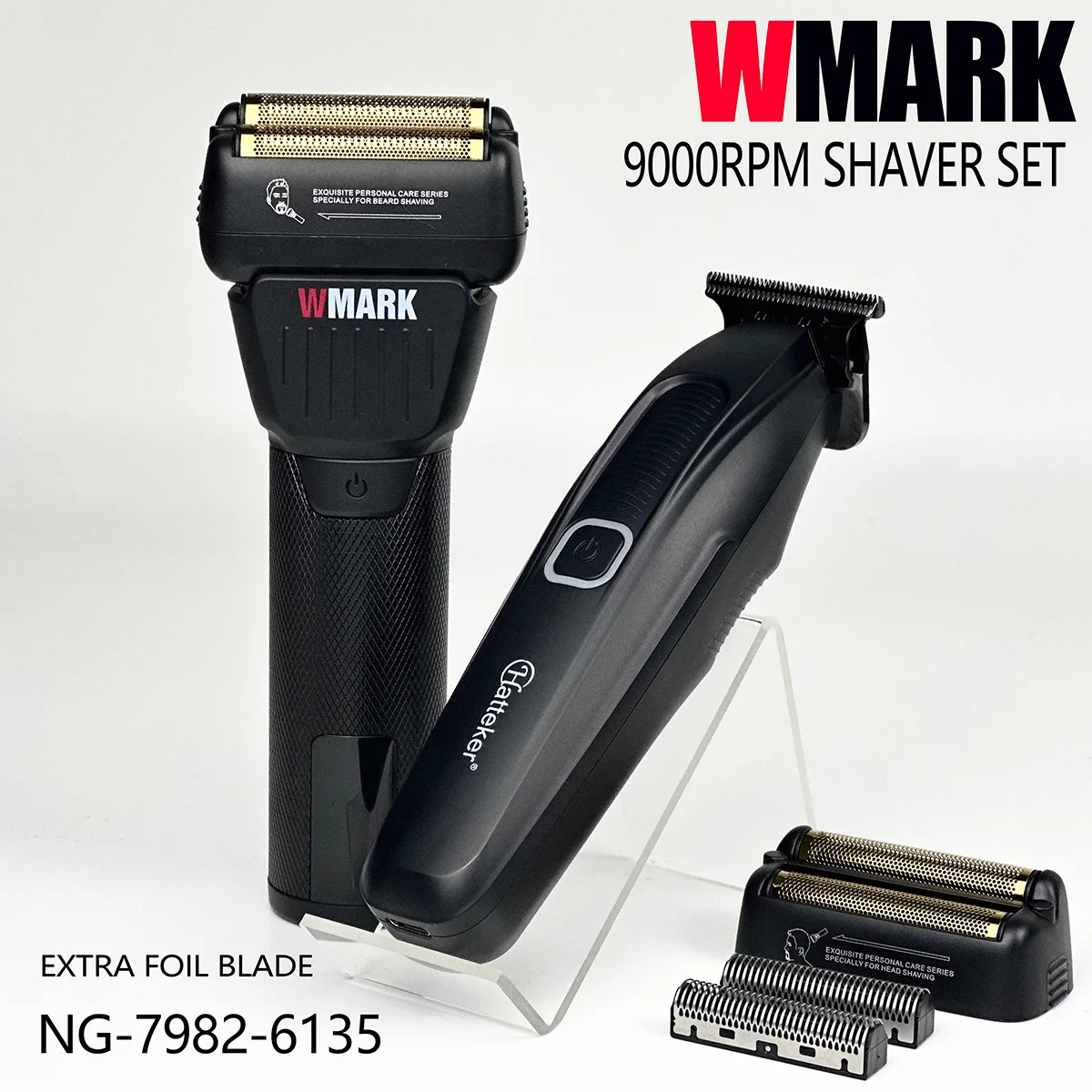 

WMARK Мужская электробритва IPX6 Профессиональный набор триммеров для волос 7500 об/мин 9000 об/мин Ультратонкий триммер из титановой фольги Салонная машинка для стрижки волос