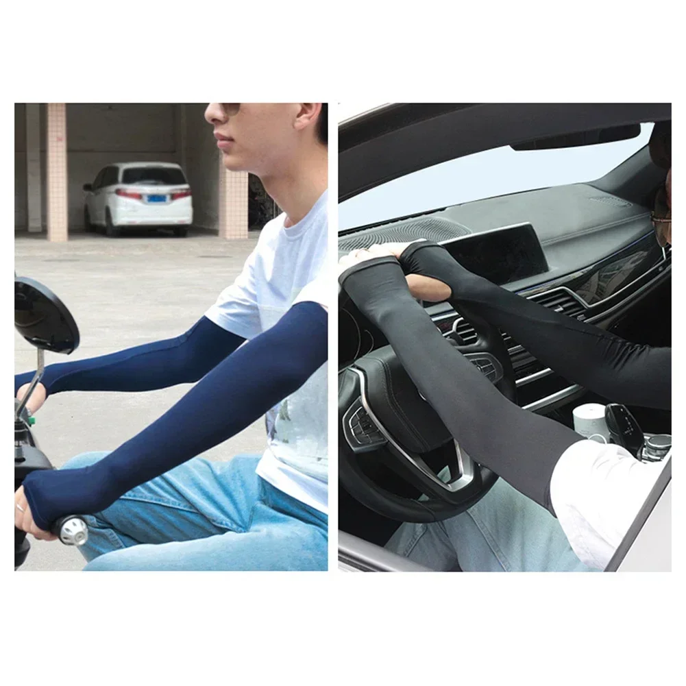 1PAIR Outdoor Ice Silk Sun Protection Cycling Sleeves Wicks Away Sweat Dries Quickly For Cycling Running Fishing M L XL XXL