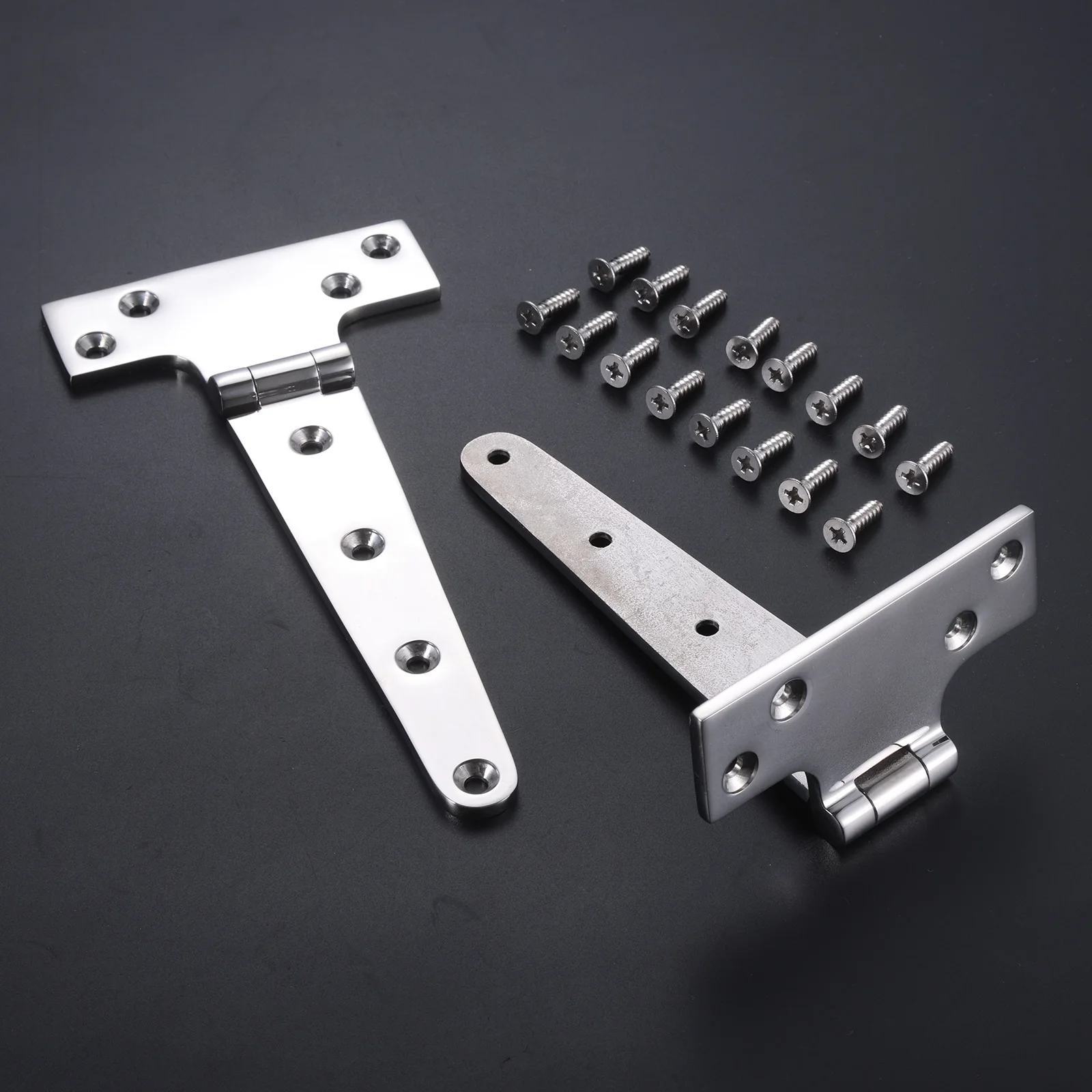 2Pcs Heavy Duty Marine Grade 316 Stainless Steel Boat Door Hatch T Hinges with Screws 8