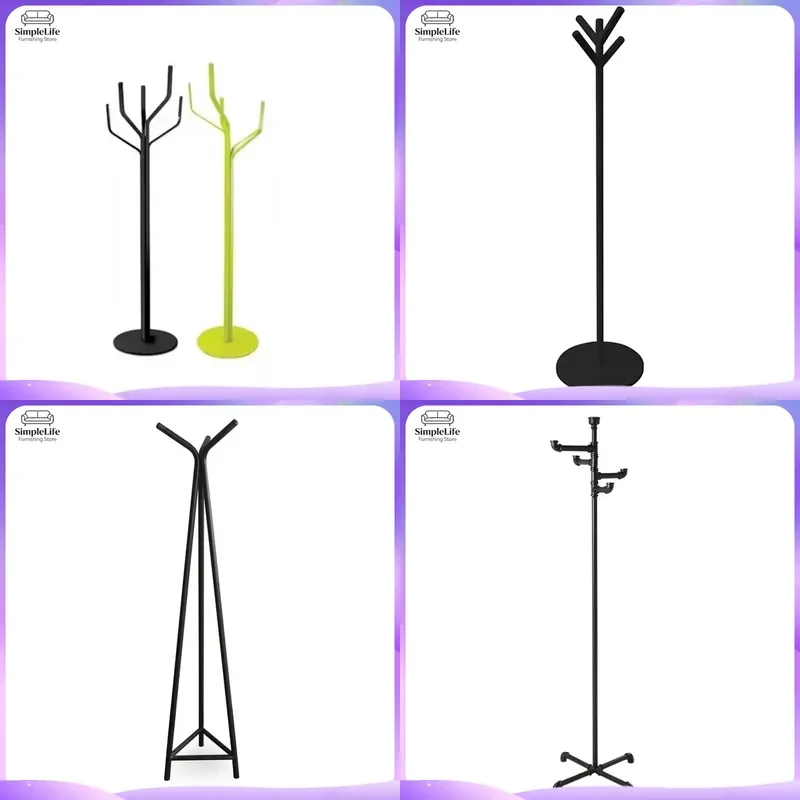Modern European Wrought Iron Floor Standing Coat Rack Bedroom Clothes Hanger Simple Fashion Garment Display Stand Home