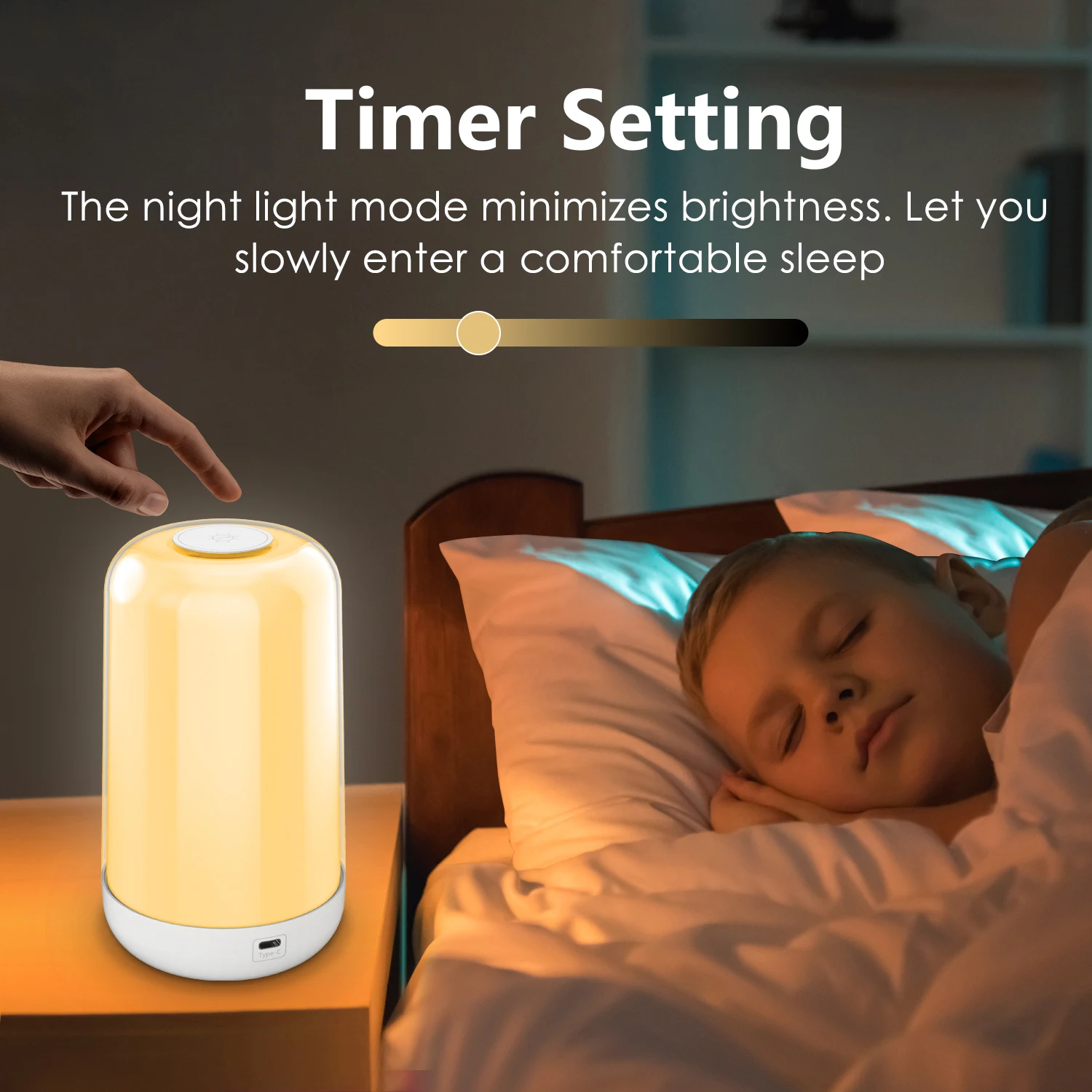 Smart Wireless Dimming and Color 3600mA Battery Charging Touch Music Atmosphere Bedside Mother and Baby Night Light Table Lamp