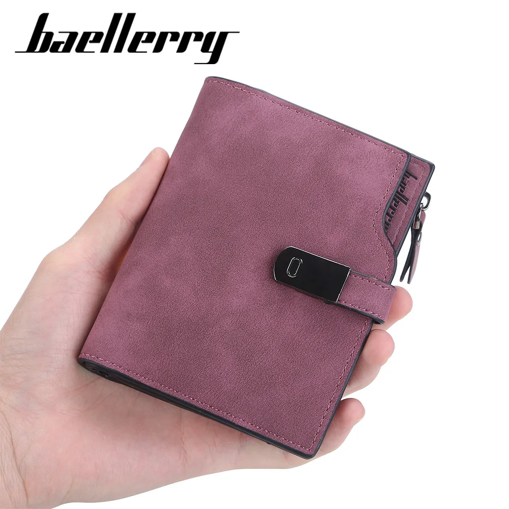 Baellerry Magnetic Buckle Women Wallets New Short Card Holder Simple Female Purse Zipper Coin Pocket Brand Wallet For Girls