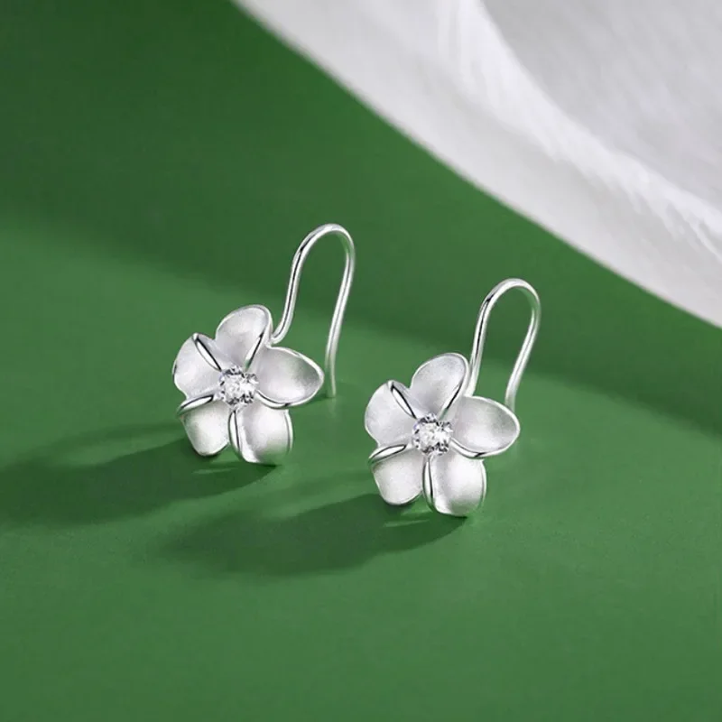Pair of Elegant Floral Pendant Stud Earrings for Women, Suitable for Daily Casual Wear, Perfect Choice for Holiday Gifts Or Birthday Presents