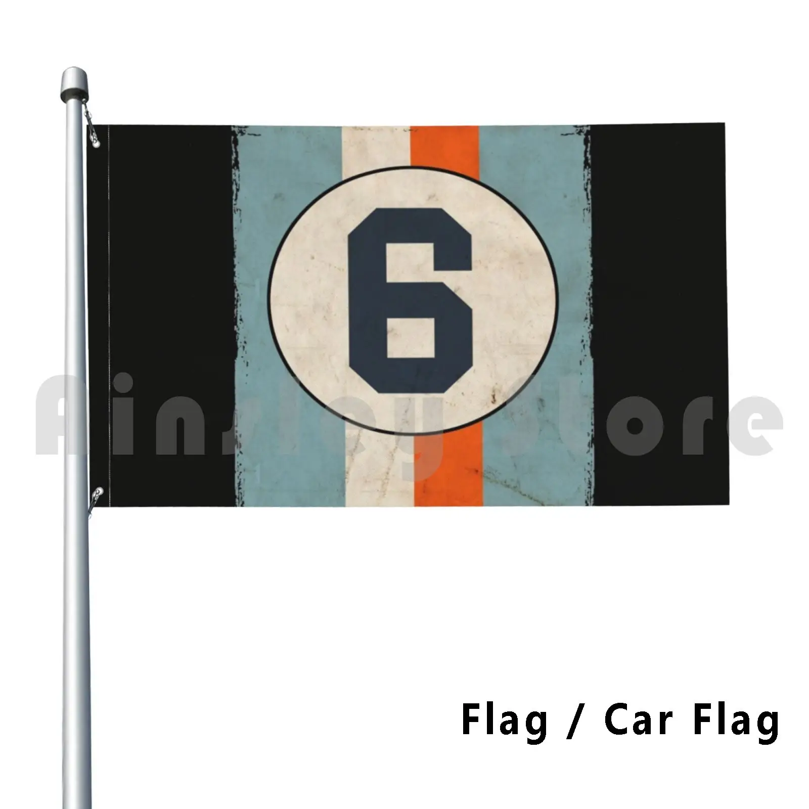 Retro Racing Stripes Outdoor Decor Flag Car Flag Retro Motorsport Le Mans Steve Mqueen Cars Grand Prix Indie Car