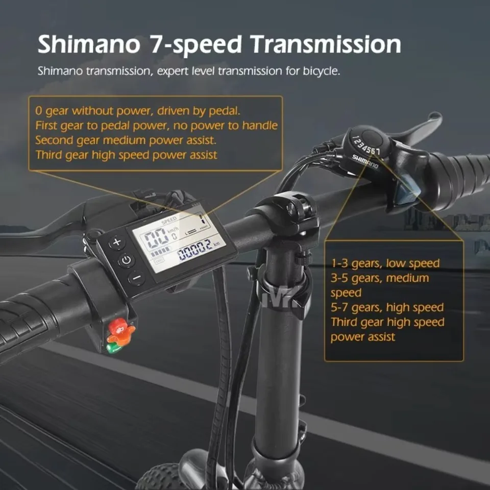 MK011 36V 500W 750W 20 Inch 40 Mph Dropshipping Full Suspension Fat Tyre Folding Electric Bicycle for Man image 5