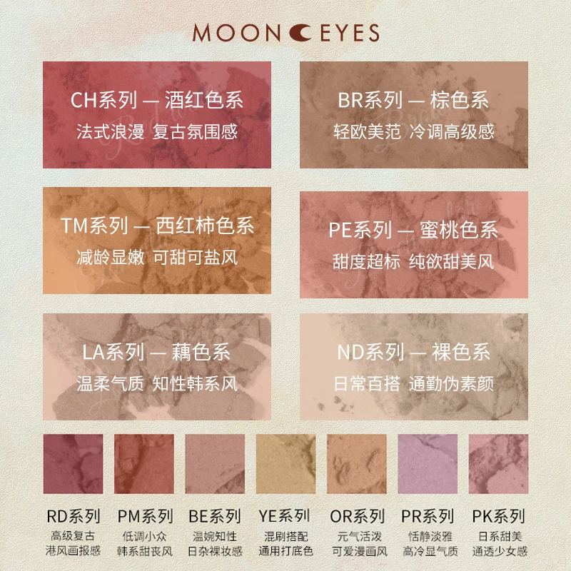 Korean Makeup Products Mooneyes Single Colour Blush Contouring Long-lasting Waterproof Matte Natural Rare Beauty Cosmetics