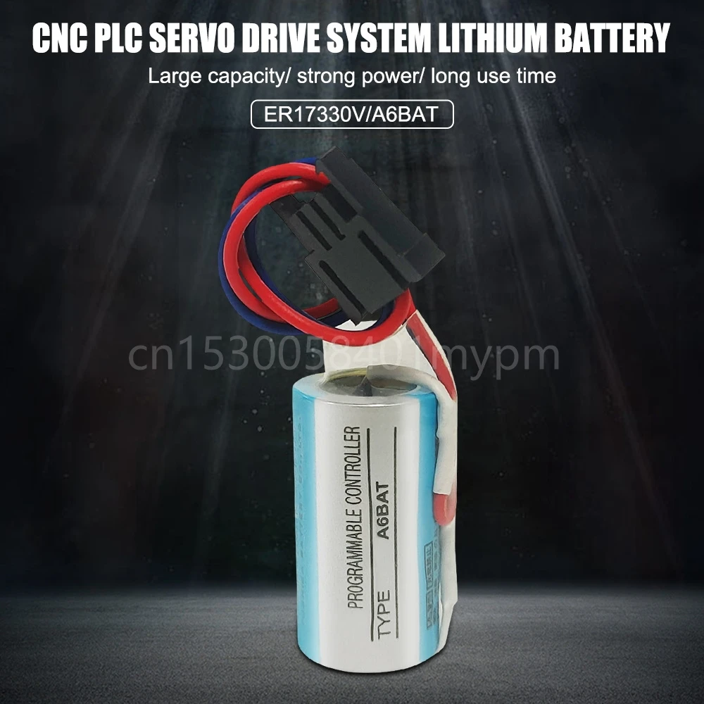 1PCS 100% Original A6BAT ER17330V 3.6V 1700mah Lithium Batteries with Plug for CNC Machine Tools PLC Servo Battery 17330