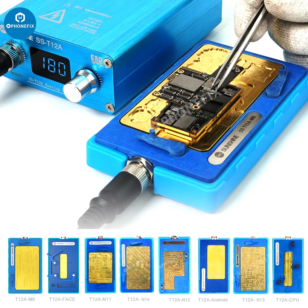 

Sunshine T12A Heating Station for IPhone X-14 Motherboard Removal Cpu Motherboard Heating Separation Face ID Chip Camera Repair