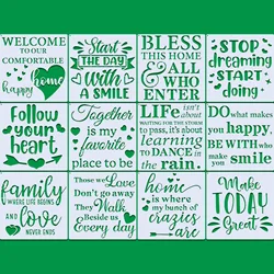 1 Piece Reusable Painting Stencil, Inspirational Quote DIY Painting Aid Stencil for Painting on Wood, Porch, Front Door, Walls