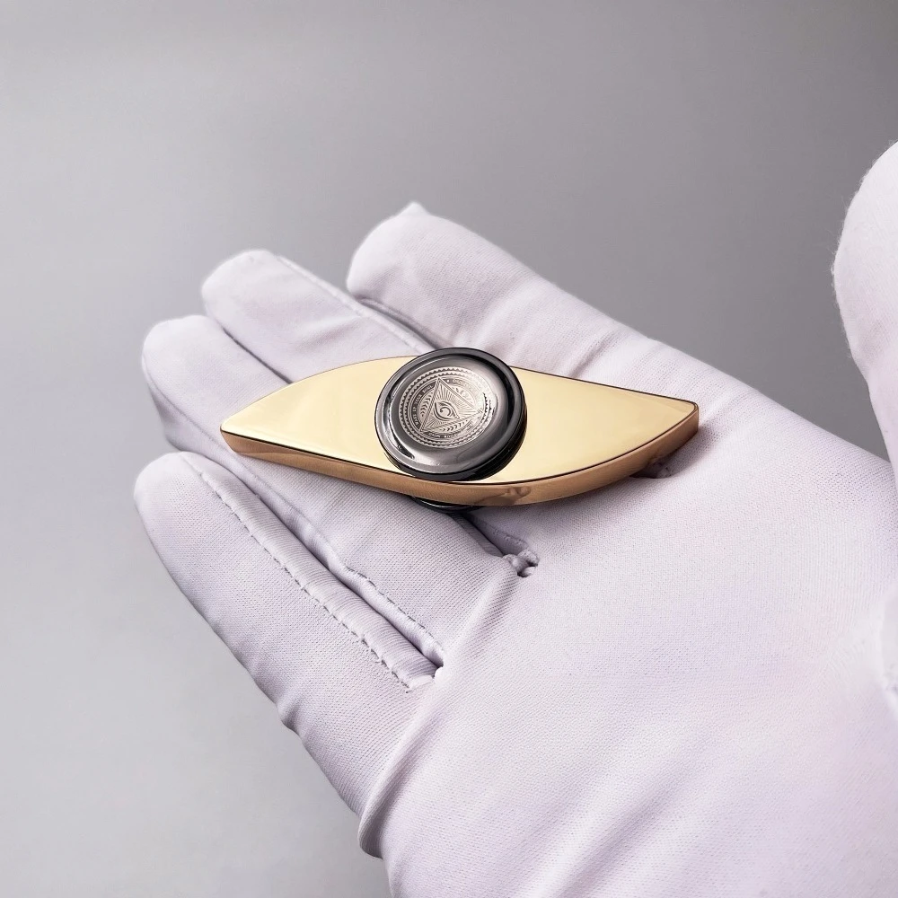 Fidget Cube Złote Oko Mocy Mechaniczny Metalowy Spinner Dwustronny Zabawka Antystresowa