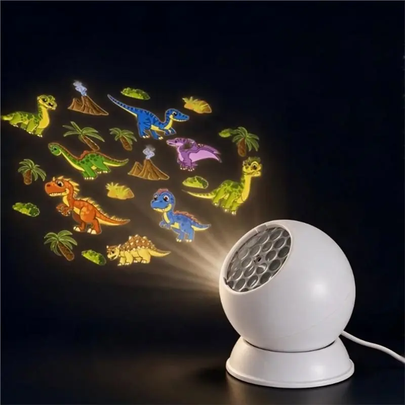 Dinosaurs Themed Dynamic Projection Lamp 360 Degree Rotation NEW For Light Bedroom Living Room Gift For Birthday Parties-[Kiri-X