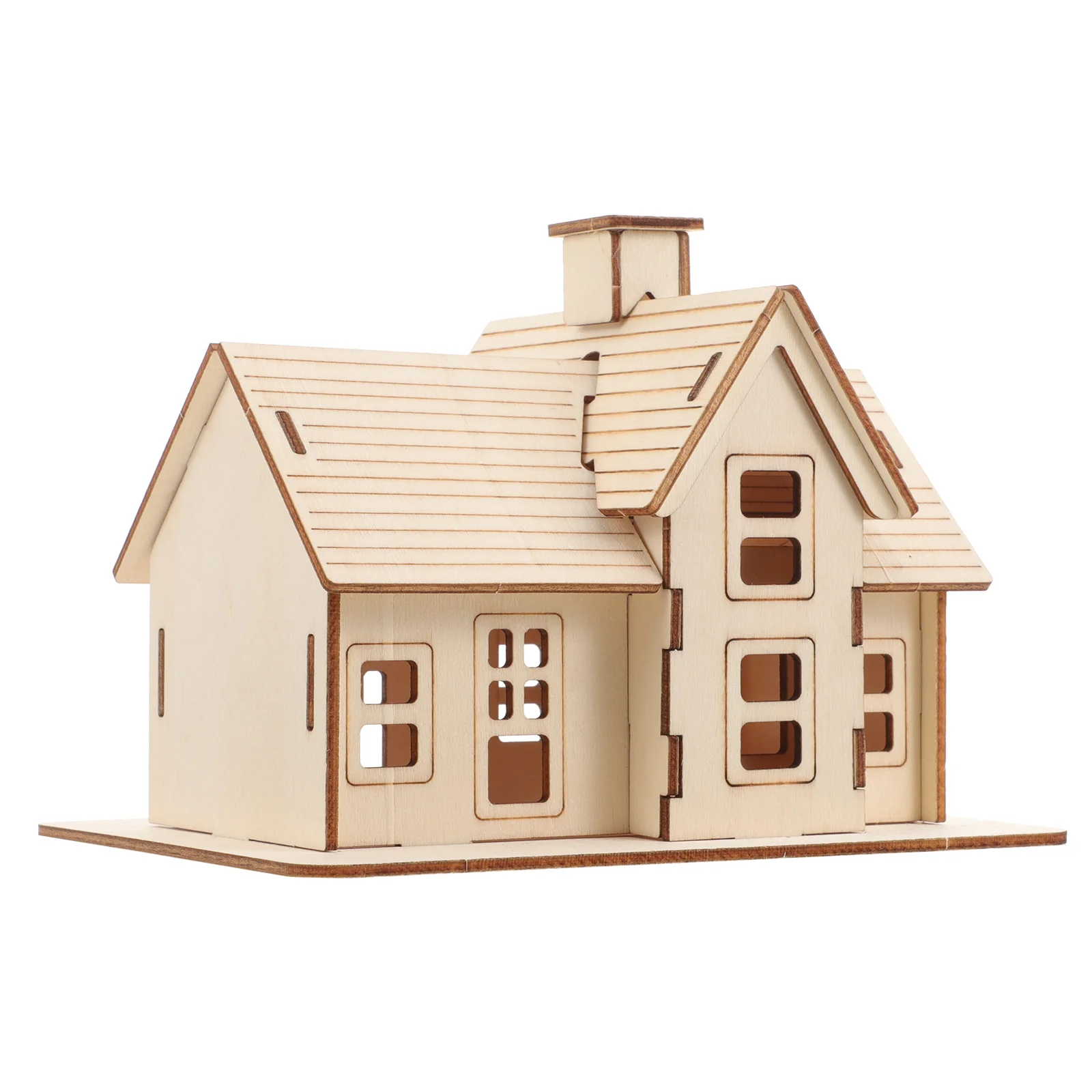 

Puzzles Log Cabin Model Assembly Wooden Vintage Building Kits for Adults DIY Assembling Toy Miniature House Car