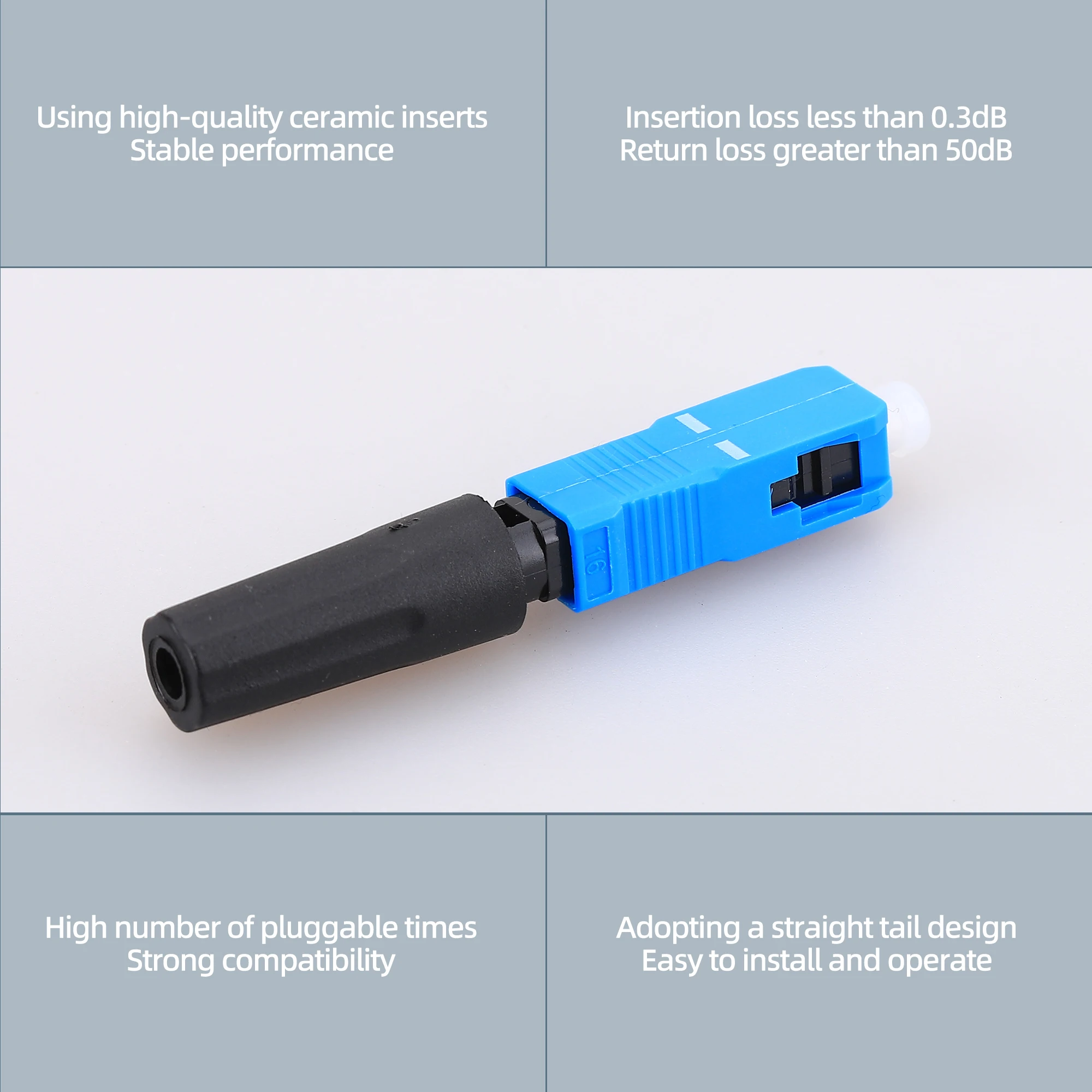 FTTH 10pcs Single/Multi Mode Fiber Optical for Digital Communication SC UPC Quick Connector Optical Fiber Fast Connector