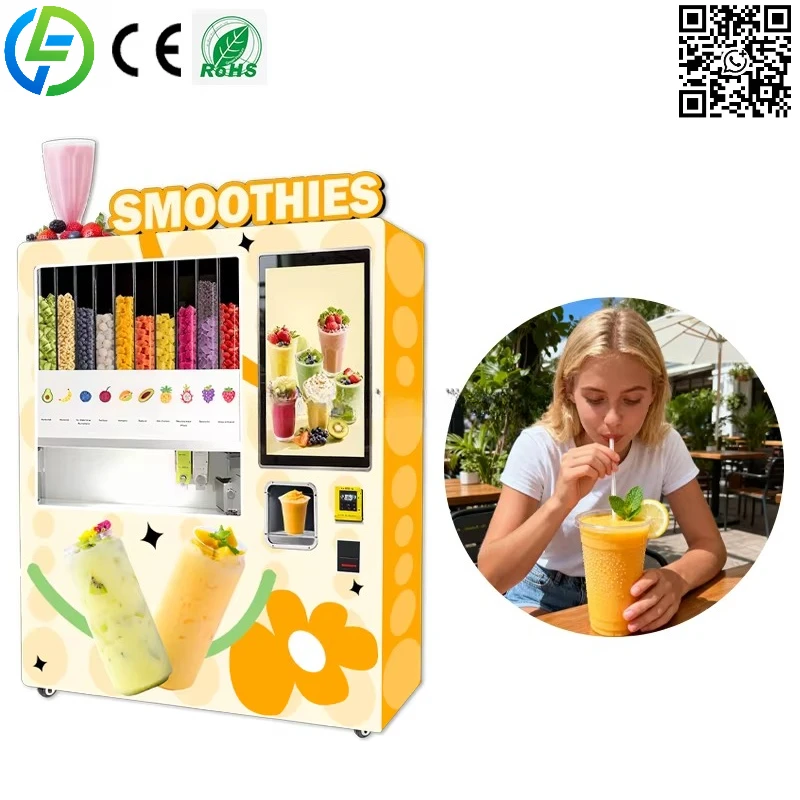 Máquina de Venda Automática de Smoothies Personalizados com Refrigeração e Autoatendimento