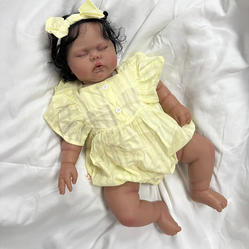 60CM Reborn Toddler Baby Doll Sleeping Picke Soft Cloth Body Real Looking Baby Dolls Bonecas Bebe Rooted Hair Same as Pictures