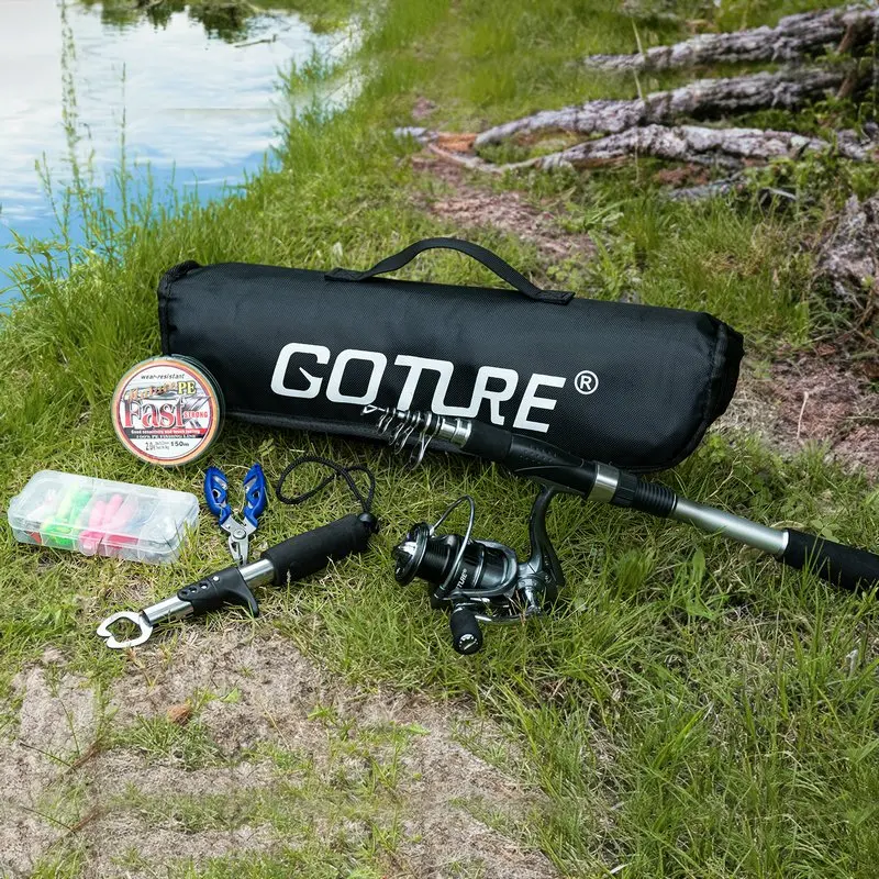 Goture Carbon Rod 2.1M 2.4M 2.7M Telescopic Lure Fishing Rod Casting Spinning Rods Travel Rod 7-60g Power M Fast Action Tackle