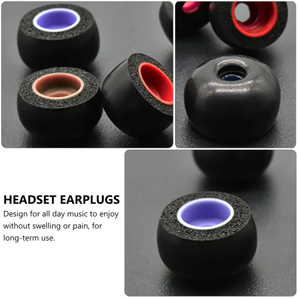 6 Pcs Memory Foam Earphone Earplugs Caps Headset Cushions Soft Ergonomic Noise Isolation Pads for Wired Over Earphones Wear