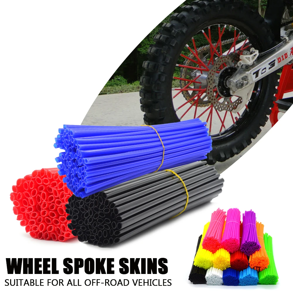 72 Pcs Dirt Bike Wheel Rim Cover Spoke Skins Wrap Tubes Decor Protector For KLX150BF KLX150S KLX250 D-TRACKER VERSYS X250 X300