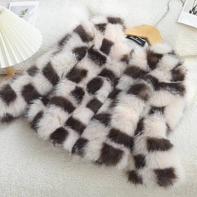 

Girls Coat 2025 Autumn and Winter New Children's Clothing Korean Style Baby Girl Thick Matching Color Imitation Fox Fur Coat