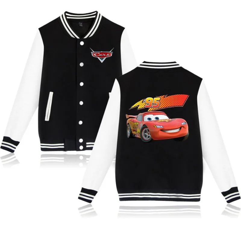 

Disney Pixar Car Lightning McQueen Baseball Jacket Men's and Women's Hip Hop Harajuku Jacket Street Wear Jacket