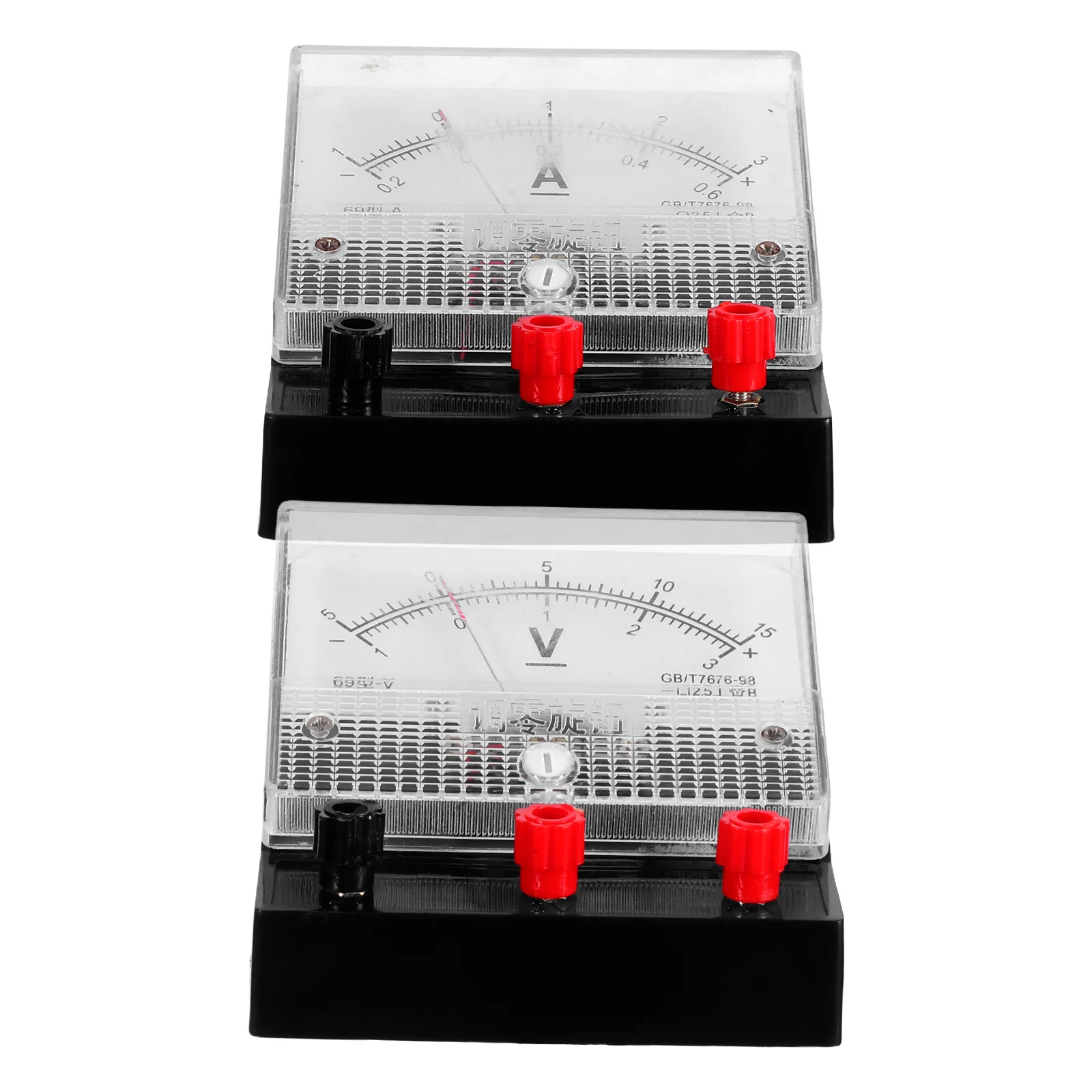 2Pcs Dc Ammeter Voltmeter Gauge Set Analog Electric Tester for Accurate Voltage Current Reading School Laboratory Measurement