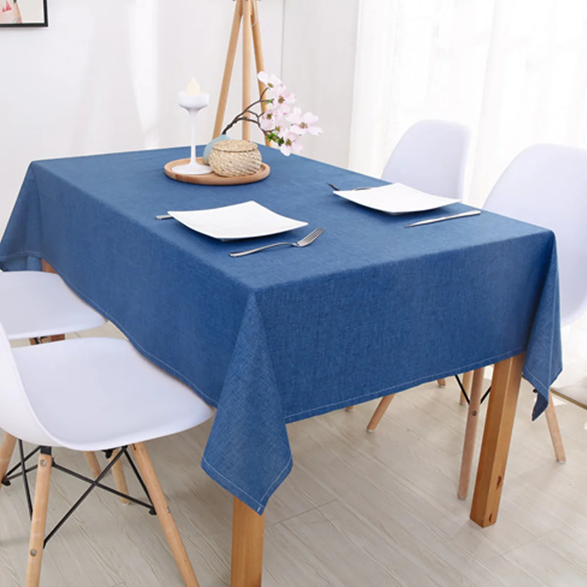 New Waterproof and Oil Proof Tablecloth, Kitchen Dining Table Rectangular Solid Color Tabletop Cover, Tea Tablecloth, New Home D