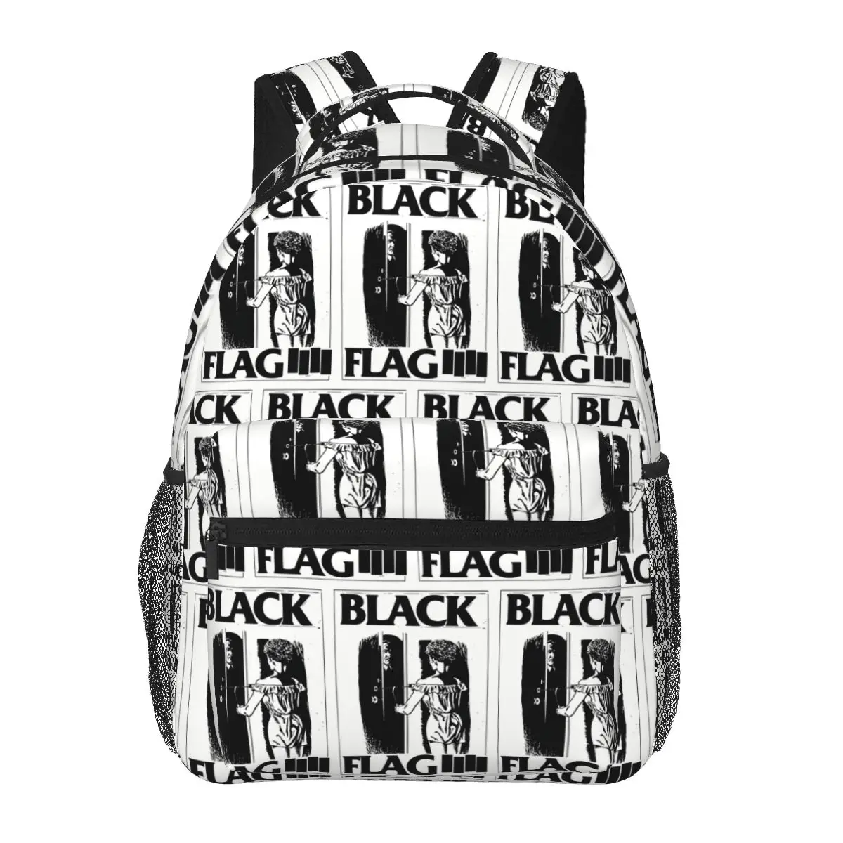 Black Flag Punk Rock Band Henry Rollins Large Bars Student Backpack School Bag Daypack for Boys Girls Bookbag Shoulder Bags